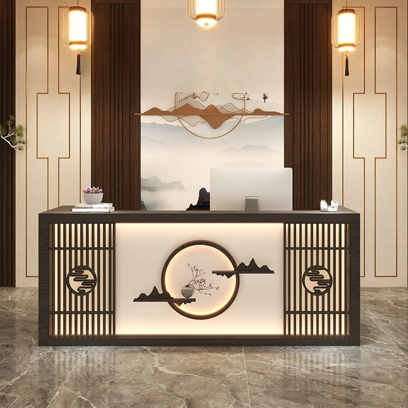 

Ретро-барная стойка, стойки регистрации, новые модные стойки регистрации в китайском стиле, офисная мебель из массива дерева Meja (0)imaan YSJDT