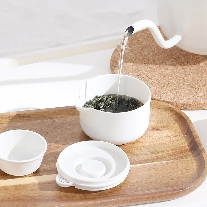 Portable Travel Kung Fu Tea Set Disposable Teapot Cup Storage Outdoor Portable Teapot and Infuser Portable All-in-One Gift Pack