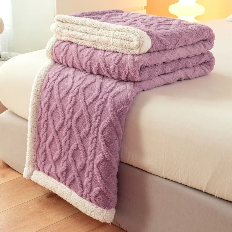 Flannel Double-sided Blanket, Soft Warm Polyester 100% for Winter, 100x150 150x200 200x230