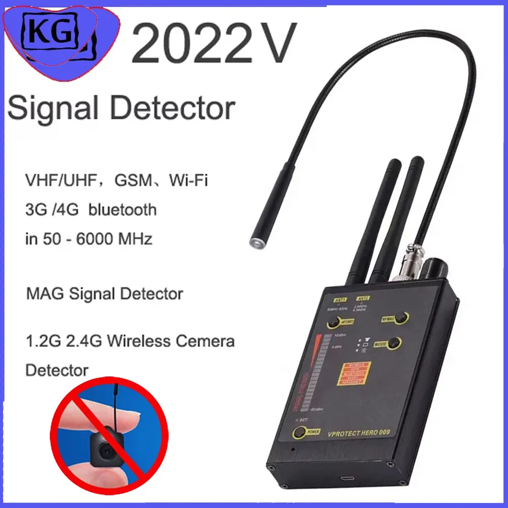 

Детектор скрытой камеры Hero 009, VHF/UHF, анти-GSM, детектор ошибок, магнитный GPS-сигнал, обнаружение шпионских взлома, гаджеты, детектор сигнала Wi-Fi