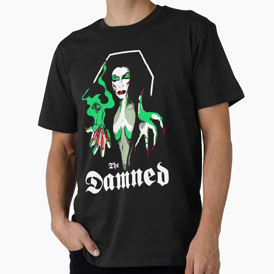 

THE DAMNED Vampira 80s horror movie Elvira Mistress Of The Dark t shirt 100% cotton print Graphic Clothes All size S-6XL tops