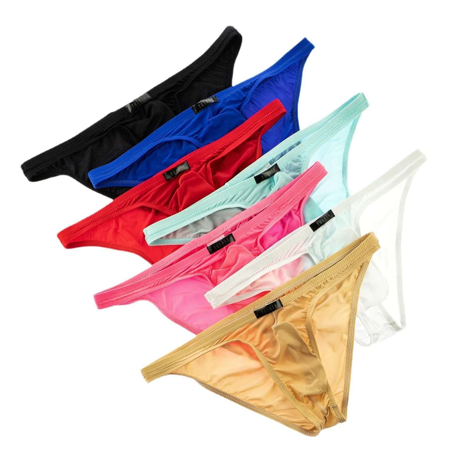 3Pack Sexy Mens Briefs Ice Silk Breathable Space Capsule Pouch Design Soft Lightweight Comfortable 7 Colors Available