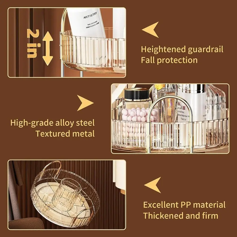 Rotating Cosmetics Storage Rack High Beauty Bedroom Toilet Makeup Brush Integrated Storage Shelf Acrylic Table Organizer New