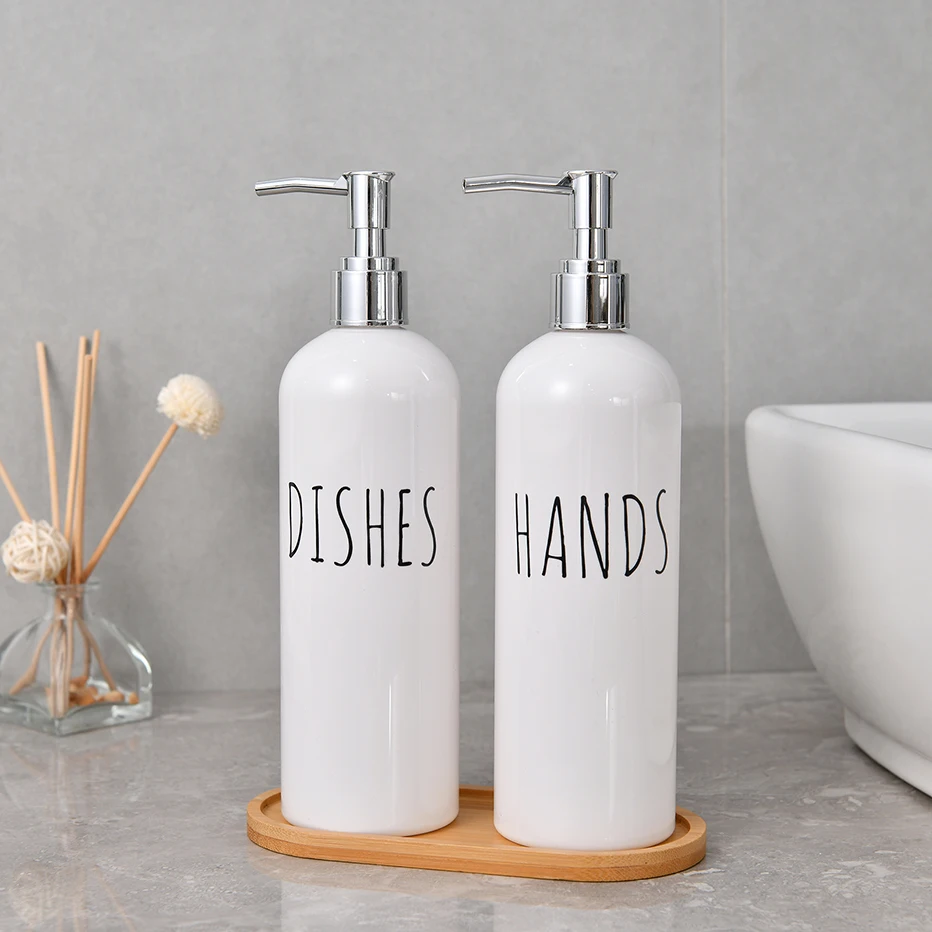 500ml Bathroom Shampoo Bottle  Sink Soap Dispenser Kitchen  Hand Soap Dish Soap Refillable Bottle  Waterproof Label