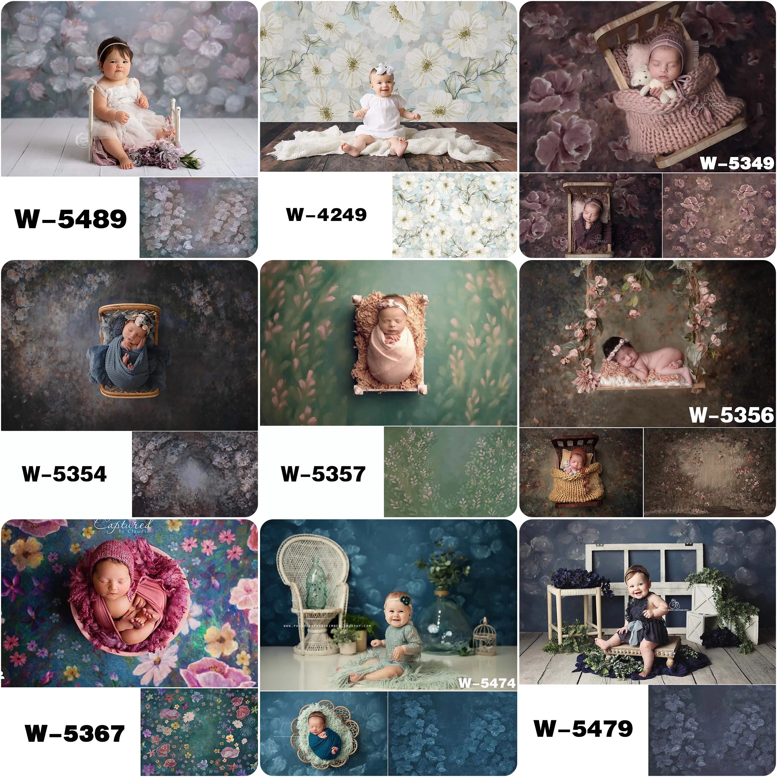 

Photography Backdrop Photo Studio Backgrounds vintage flowers floral Birthday newborn Baby Photoshoots Background Portrait Prop