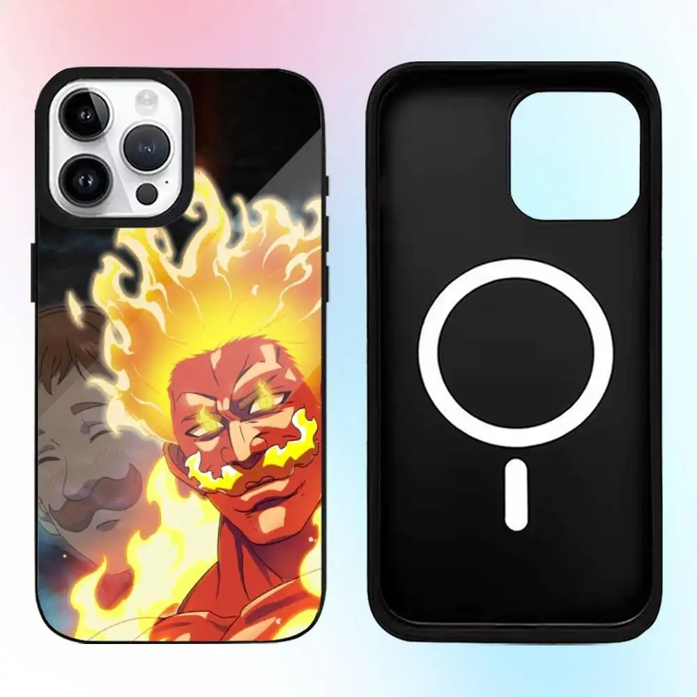 Comics E-Escanor A-Arrogant Handyhülle für iPhone17,16,15,14,13,12,11 Plus, Pro Max Magnetisches Magsafe Wireless Charging