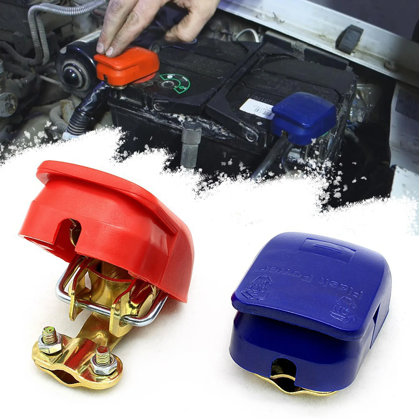 2PCS Automotive Car Boat Truck Battery Terminal Clamp Pile Alloy Head Connector Clip Aluminum-magnesium Terminal Battery