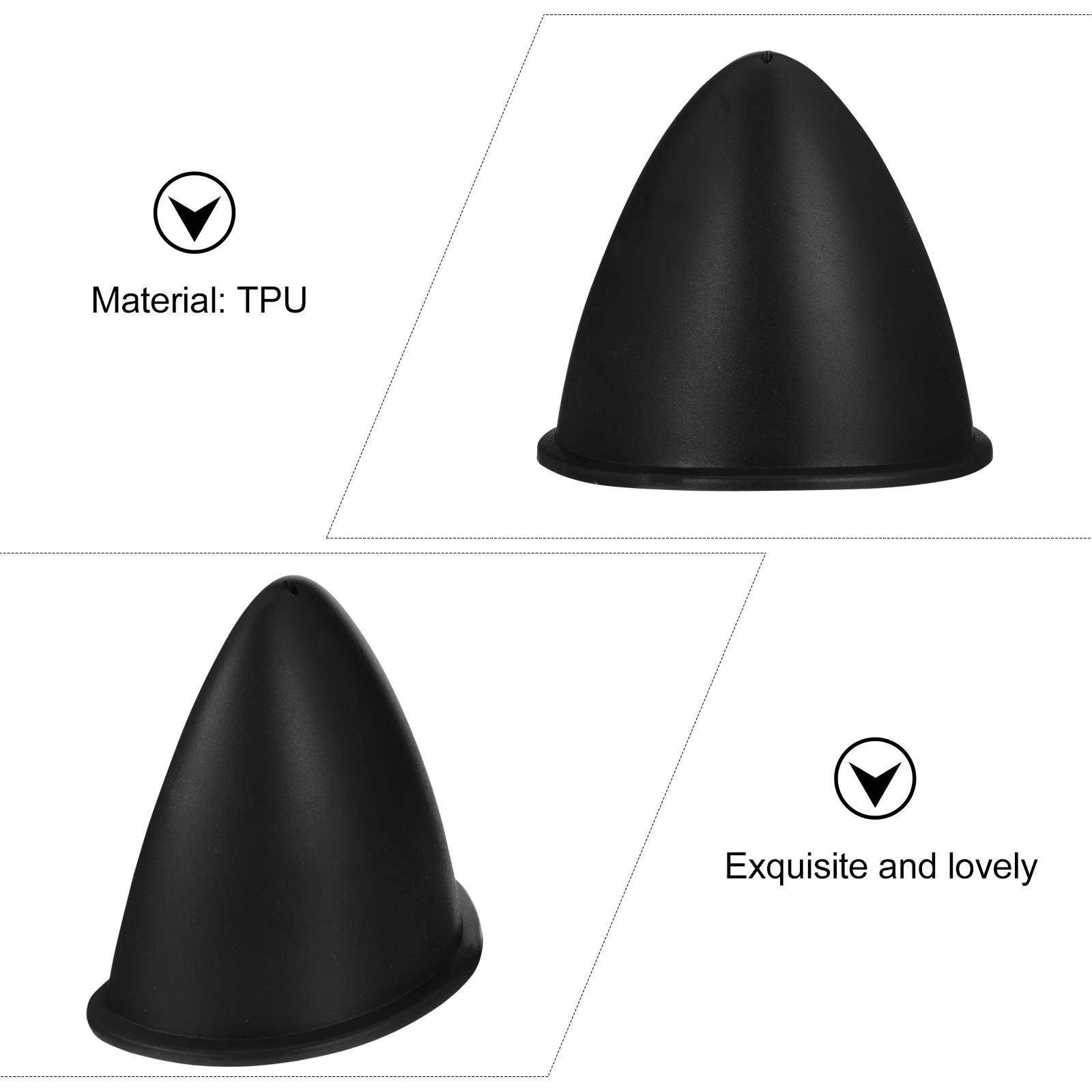 

2 Pcs Cat Ears Decoration for Motorcycle Black TPU Creative nament Motocycle Accessories Cat Ear Decor