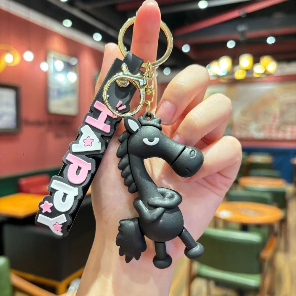 Chaveiro de cavalo da sorte elegante ano do cavalo símbolo cavalo chaveiro pingente sorte animal carro chaveiro para mochila charme saco