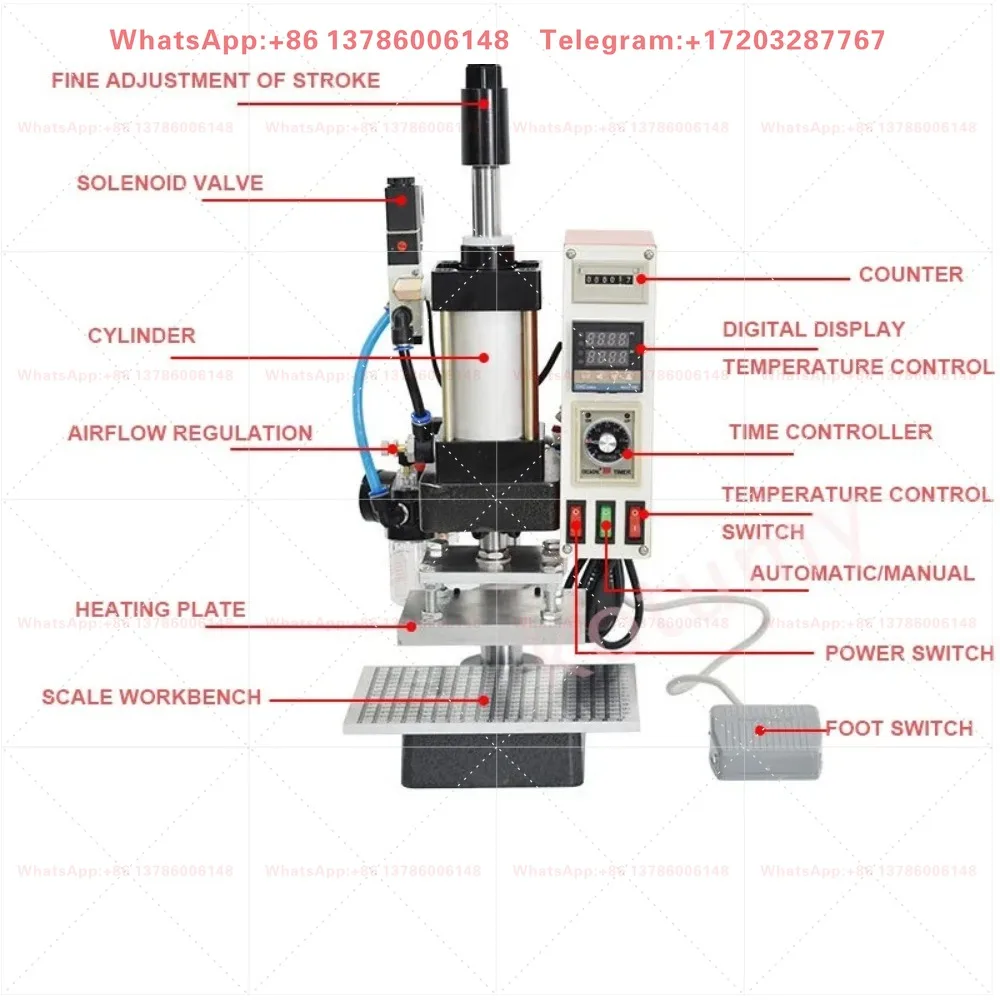 220V/110V pneumatic bronzing machine PVC card book custom logo embossing machine hot pressing equipment