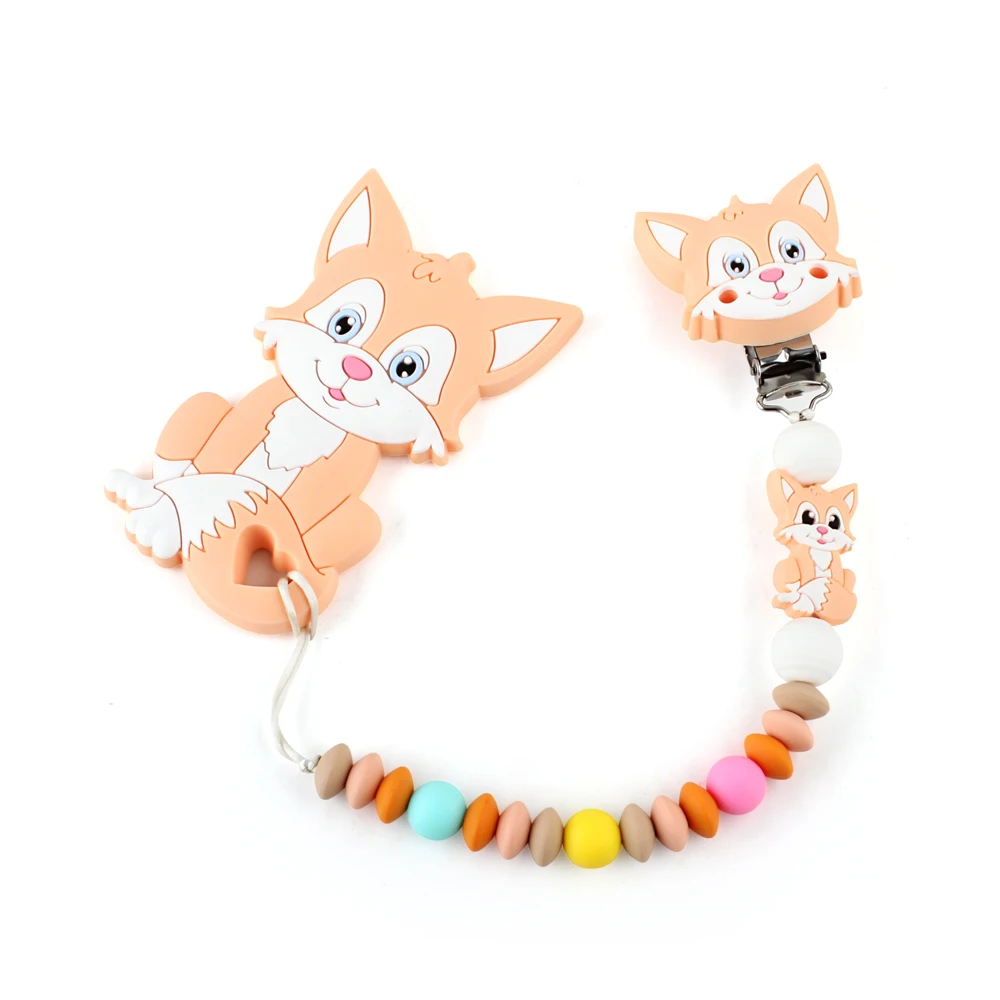 1Pc Silicone Cartoon  Unicorn Bear Mouse Pacifier Clips Food Grade Nipple Holder BPA Free Baby Teething Beads Clips Accessories