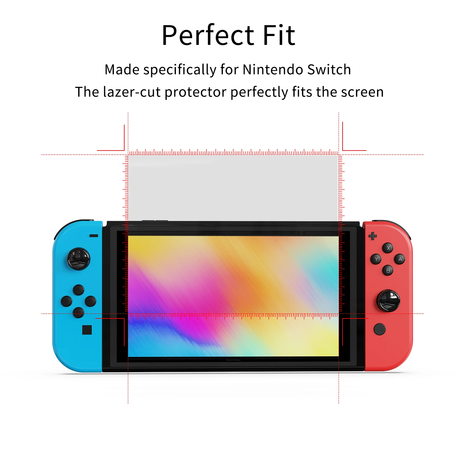 Tempered Glass Screen Protector for NS Switch /OLED-With Auto Alignment Kit，9H Hardness HD Clear Bubble Free