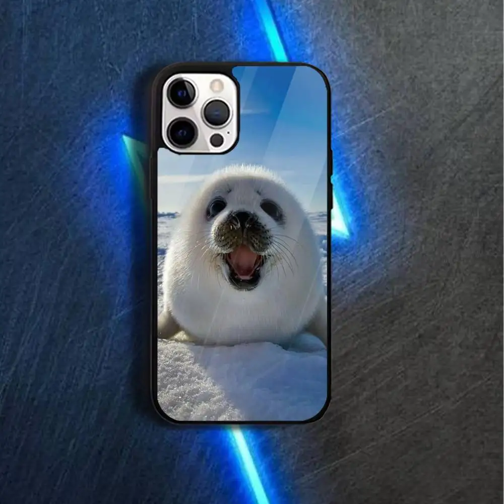 Casing HP Seal A-Animal C-Cute Untuk iPhone 17,16,15,14,13,12,11,Pro,Max,Plus,Mini,Magsafe, Casing Pengisian Daya Nirkabel Magnetik