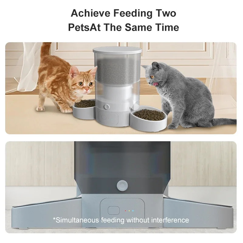 Double Stainless Steel Bowls Auto Feeder Pet Feeder with LCD Screen Automatic Cat Feeder