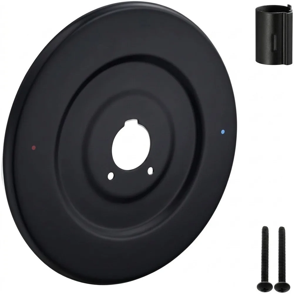 Single Handle Faucet Plate Tub Shower Trim Kit For Bathroom Renovation Black Shower Handle Cover Plate Leak Prevention Gasket