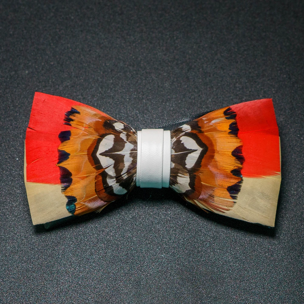 JEMYGINS Neue Design männer Hochzeit Fliege Mode Handgemachte Feder BowTie Geschenk für Geburtstag Party Männer Fliege Anzug Zubehör – Detail 8