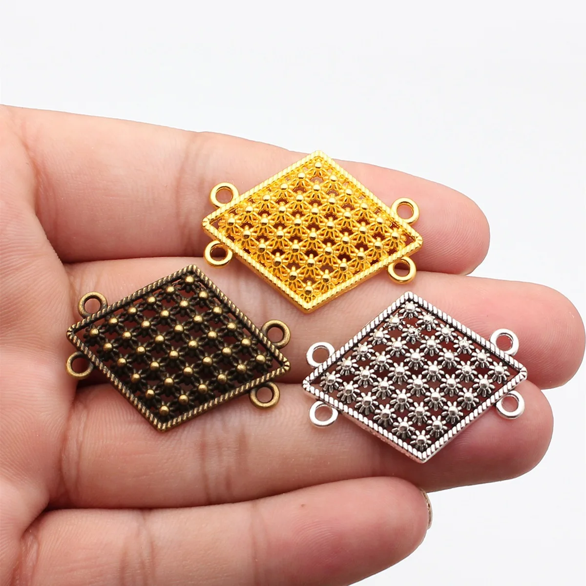 WYSIWYG 10pcs 28x36mm Antique Bronze Color Antique Silver Color Gold Color Body Chain Waist Chain Forehead Chain Connector