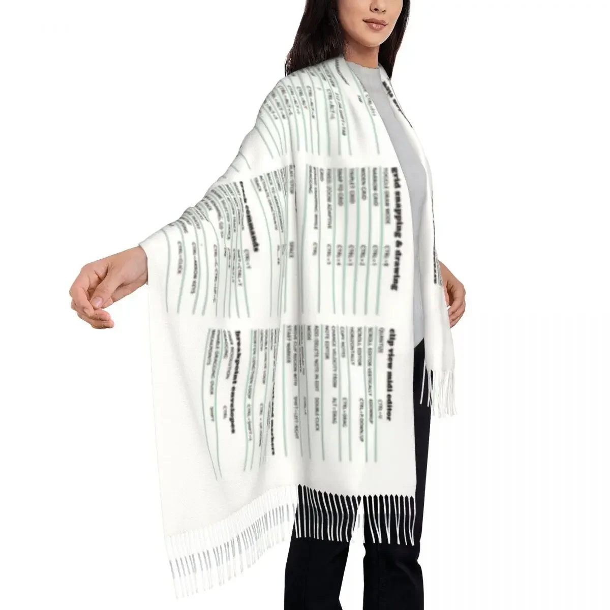 

Shortcuts Windows (white) Shawl A Tassel Scarf