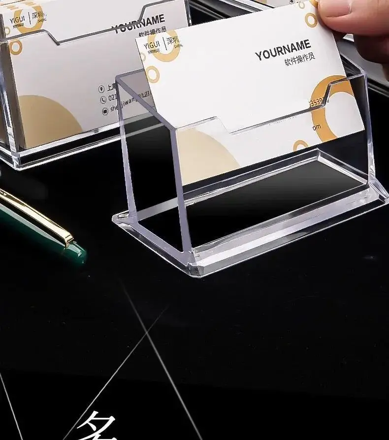 Visitenkartenständer, kreative transparente Acryl-Karten-Aufbewahrungsbox, Business-Kartenbox mit großer Kapazität – Detail 2