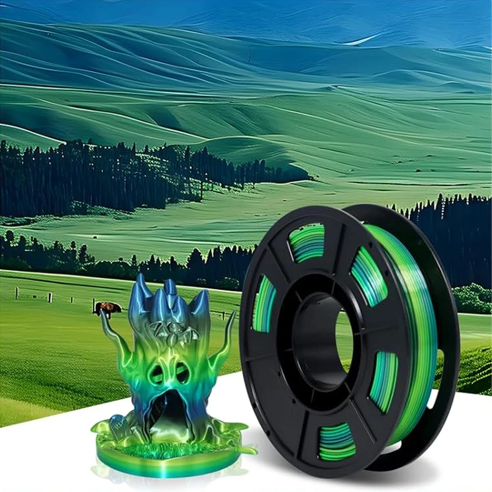 

Материал PLA Rainbow Silk Long Fiber 1.75мм 250г для высокоскоростной печати на 3D-принтерах, для изготовления ювелирных изделий на заказ для пар