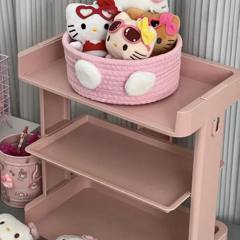 Custom Pink Storage Rack Desktop Multi-layer Cosmetic Office Desk Kitchen Dormitory Ornament Organizer