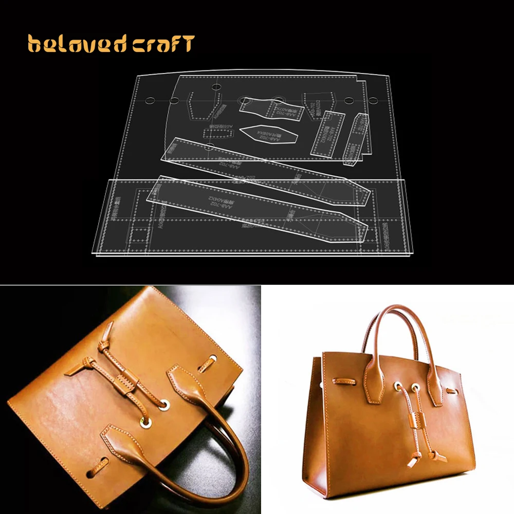 

BelovedCraft Leather Bag Pattern Making with Kraft Paper and Acrylic Templates for Shoulder Bag, Hand Bag, and Platinum Bags