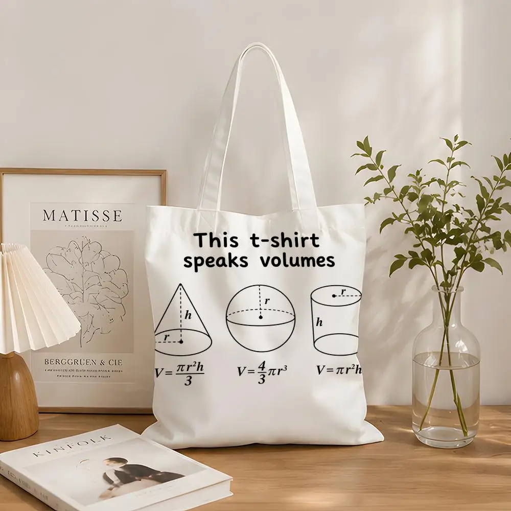 Funny Math Graphic Print  Storage Bags Canvas tote bag suitable for work school daily commuting and other occasions