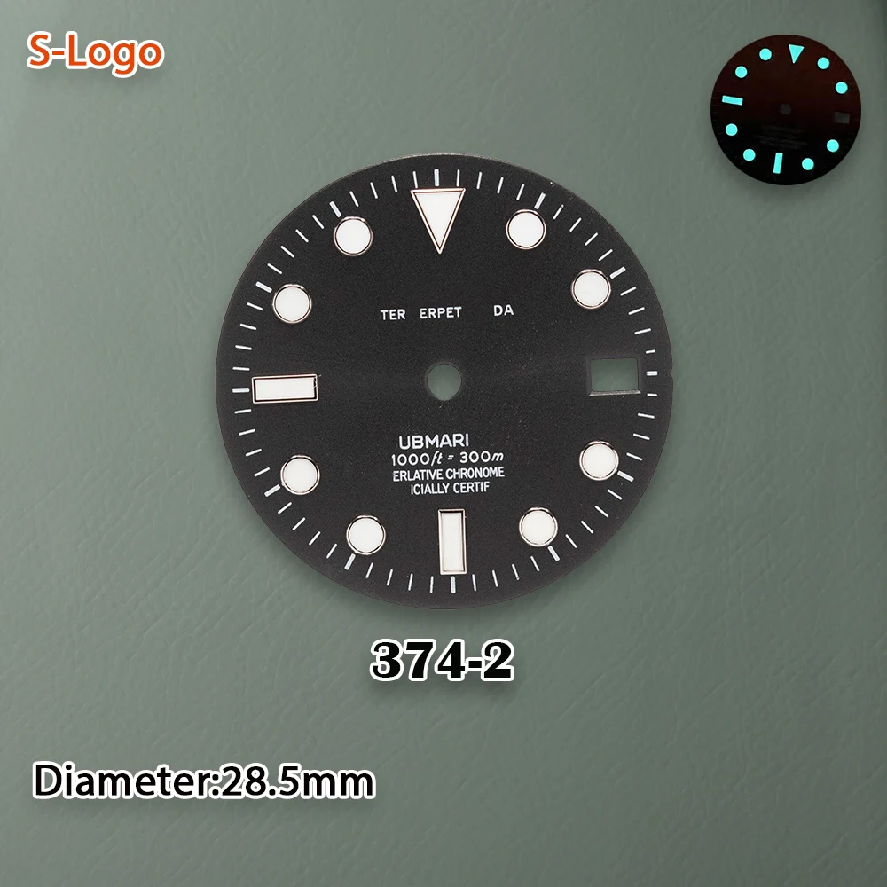 S شعار 28.5 مللي متر SUB الطلب الأحمر مناسبة لحركة NH35/NH36/4R/7S الجليد الأزرق مضيئة التدرج ساعة مزدوجة تعديل الملحقات