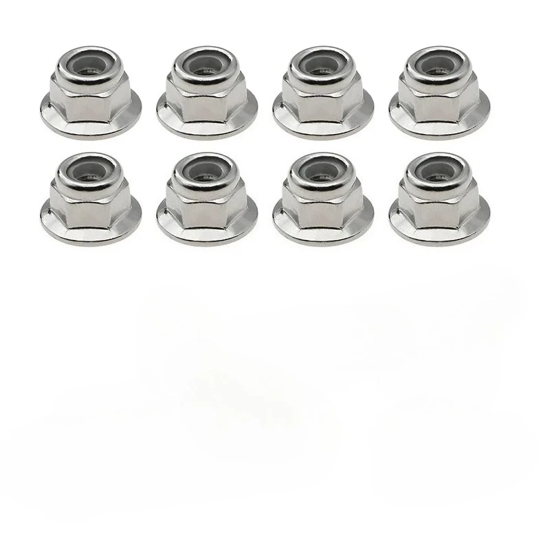8pcs Metal M4 Flange Screw Nut for RC Car HSP 94123 94111 Tamiya TT02 TT01 HPI, Kyosho, SCX10, D90 TRX4