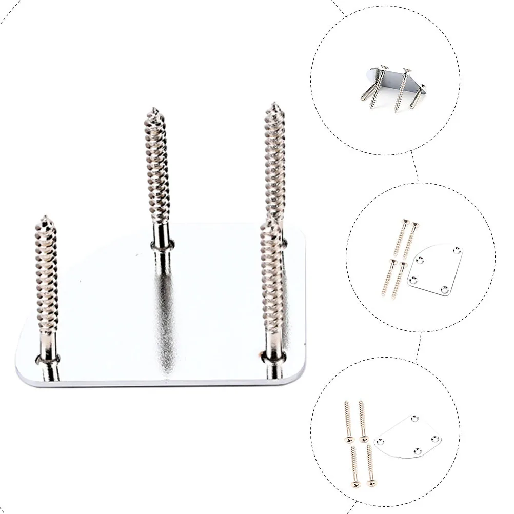 

1Set Guitar Neck Joint Plate Safe Material Durable Stainless Steel Mounting Plate for Electric Guitar Supplies