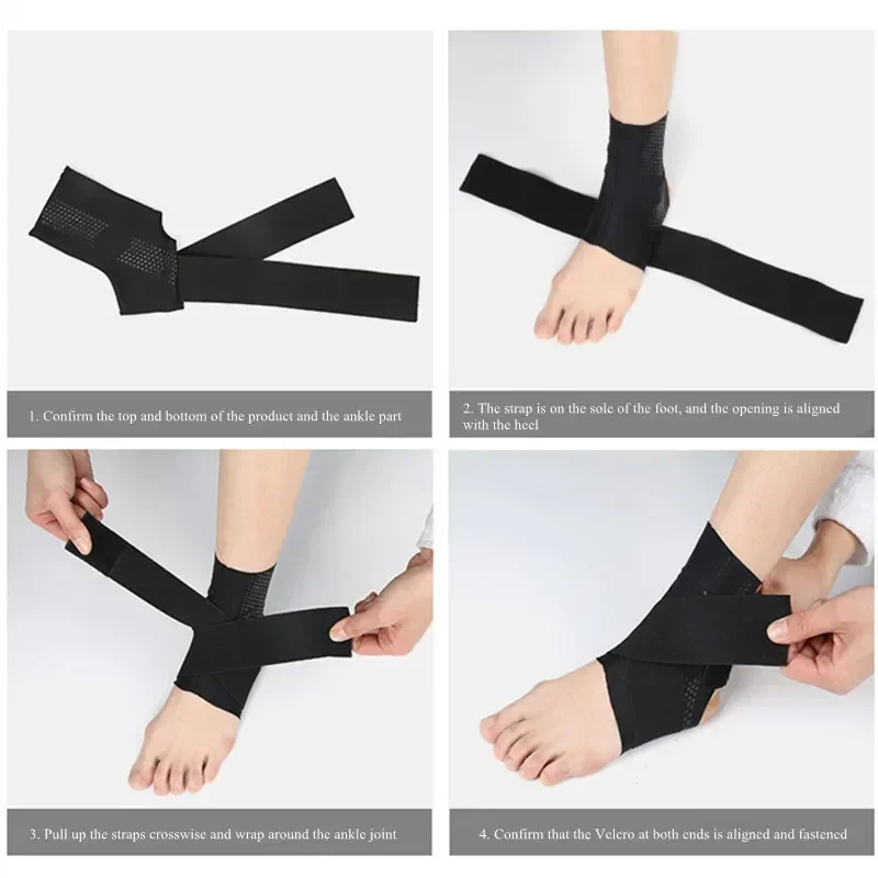 Sport Ankle Stabilizer Brace Compression Ankle Strain Bandages Ankle Support Protector for Basketball Football Fitness Running