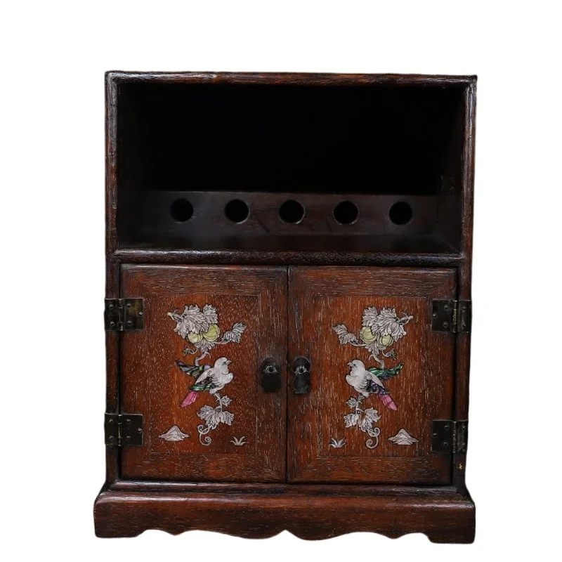 rosewood inlaid shell jewelry cabinet mahogany nut jewelry storage box ornament cabinet retro old items
