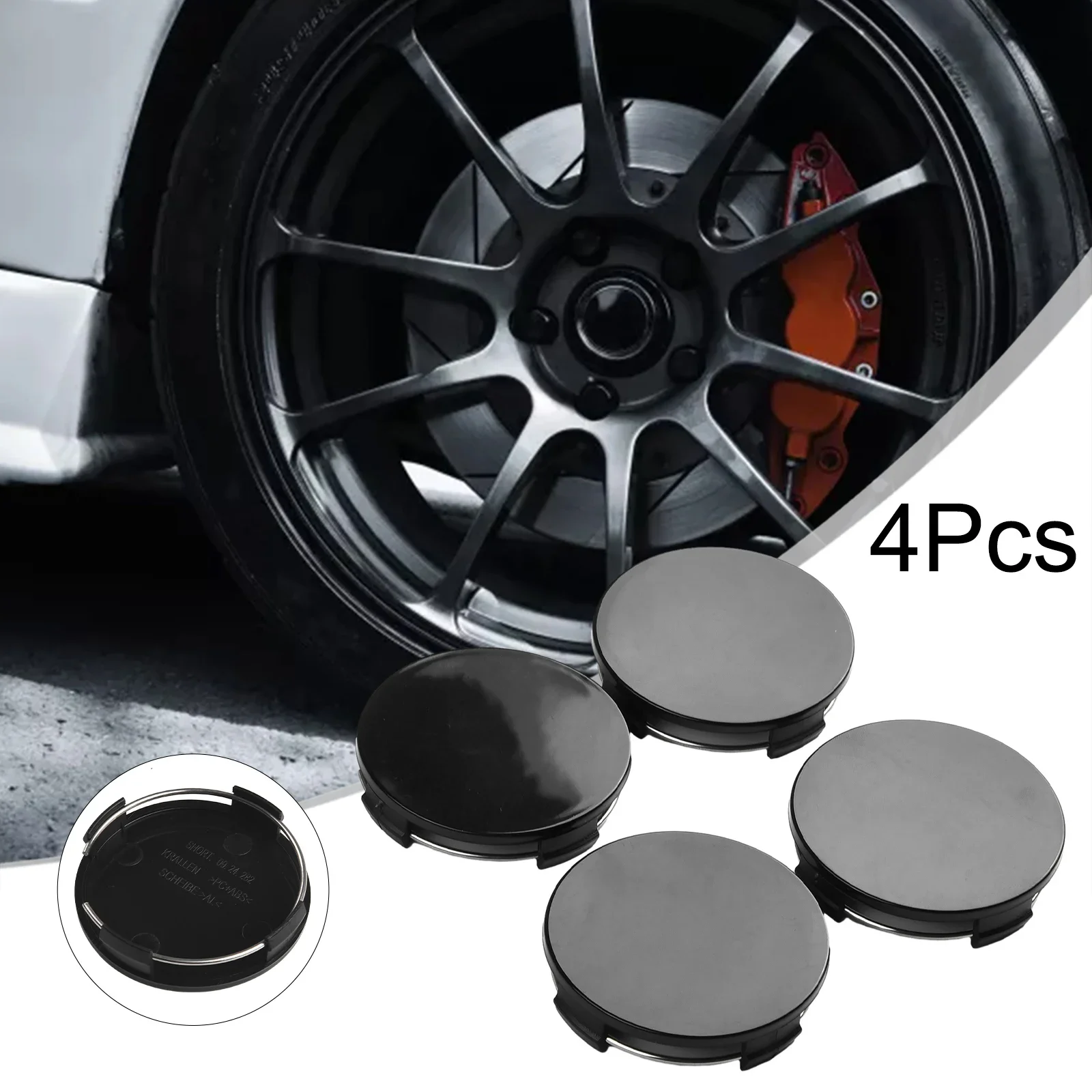 

4PCS 2.56" OD 2.24" ID 2.56"x0.55" Wheel Tyre Center Hub Ca-p Cover Black ABS Plastic Material Anti-aging Anti-wearing Exterior