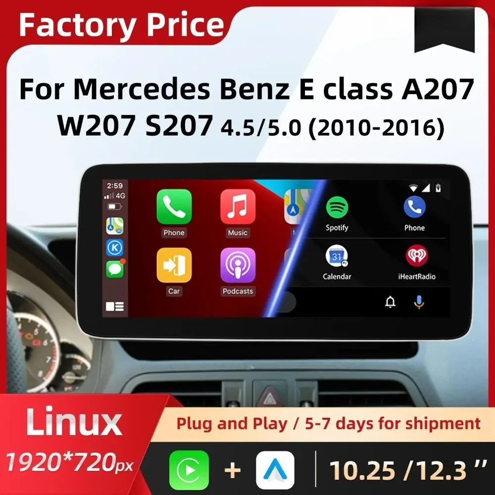 

12.3 inch suitable for Mercedes-Benz E-Class A207 W207 S207 car navigation central control screen reversing image carplay