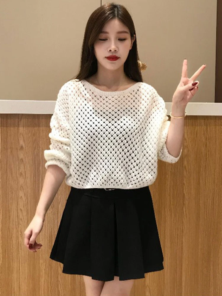 Faionable طويل Sve الجوف خارج محبوك سترة المرأة تنوعا أوائل الخريف جديد Sle الشارع Sle التخسيس الأعلى