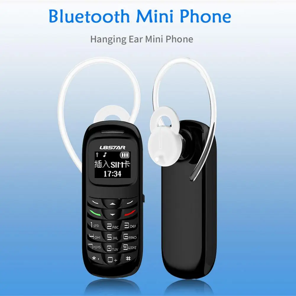 Cell Phone 0.66 Inch Earphone Dialer With Ear Hook Phone Dual Card Dual Standby Mini Mobile Phone Dialer