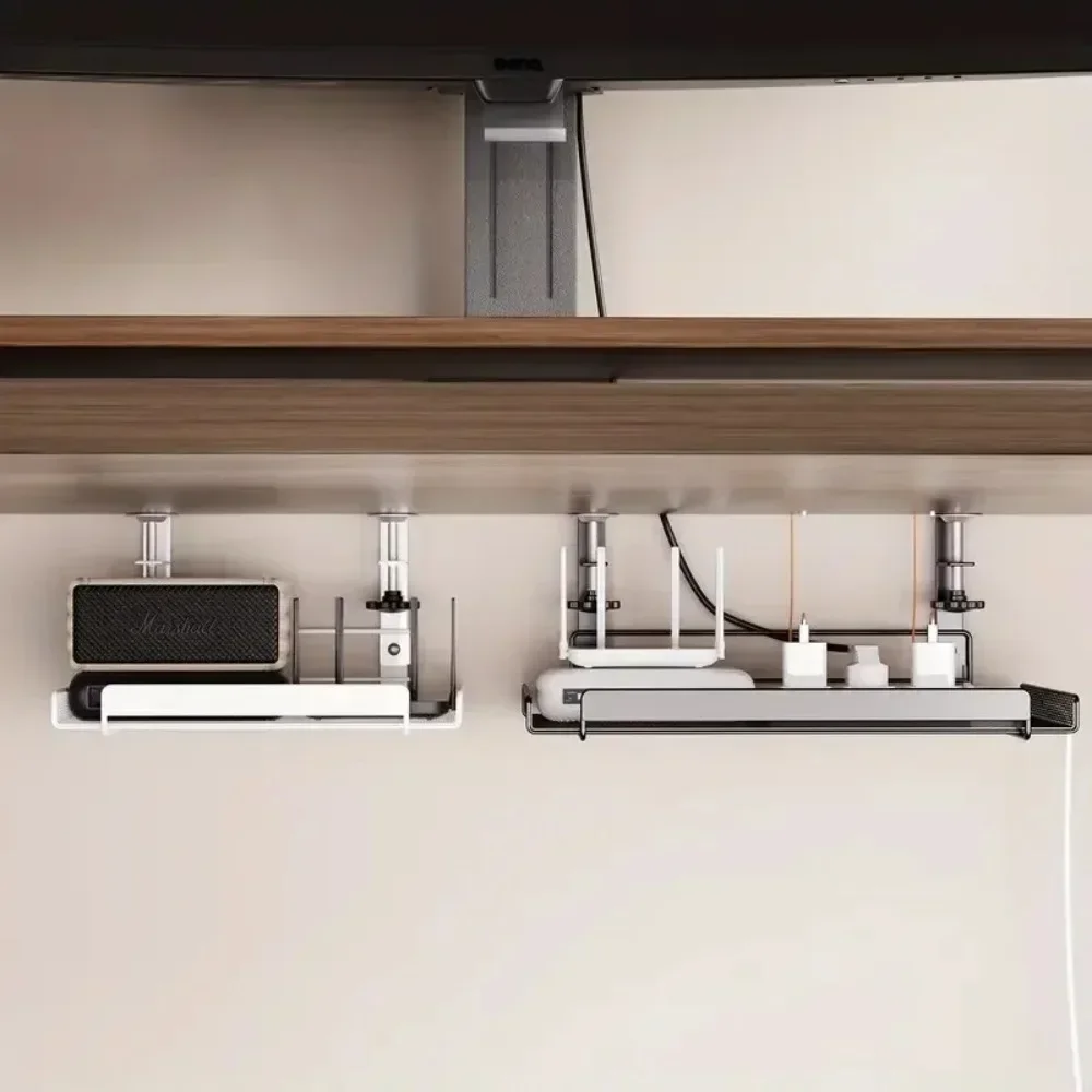 Under-desk Cable Management Tray Living Room Desktop Storage Shelves No Punching Required Cable Management Rack Wire Organizer image 2