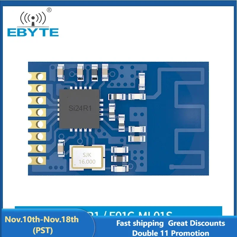 E01C-ML01S Si24R1 IOT Electronic Components 300m SMD Module 2.4GHz 7dBm EBYTE Wireless Modules PCB Antenna SPI Interface