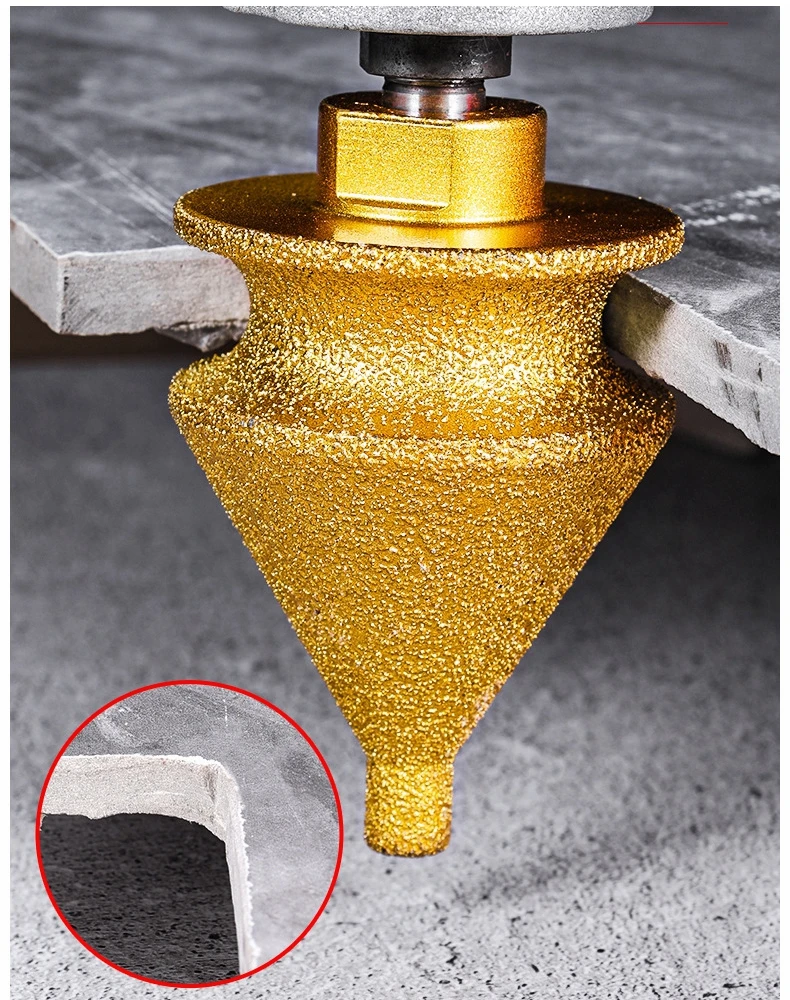 Gelöteter Pagodenbohrer M10 Diamant-Fasenfräser Turmbohrer für Fliesen, Steinplatten und Gestein – Integrierter Bohrer für Entgratungen – Diamantwerkzeuge – Detail 5