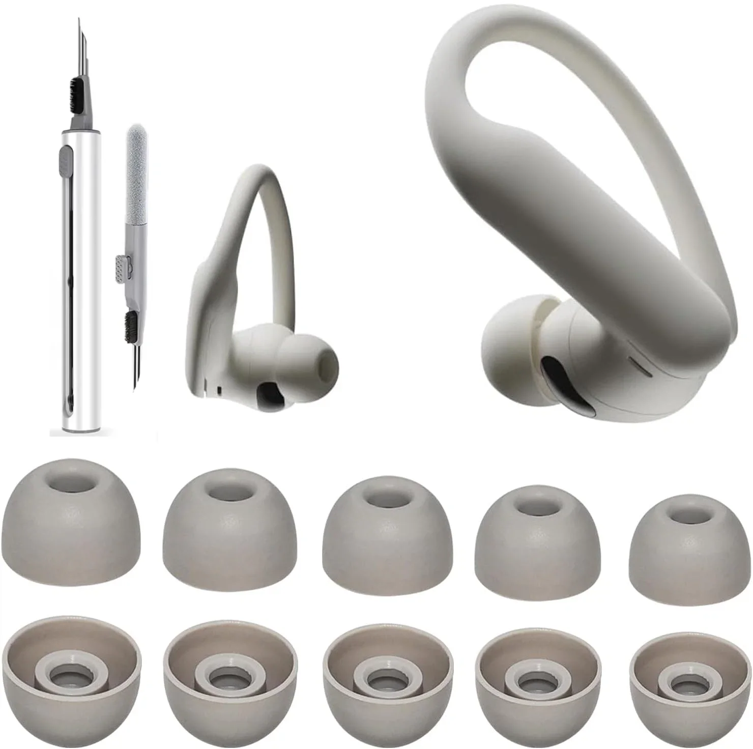 

KUTOU 5 Pairs Beats Powerbeats Pro 2 Earbuds with Cleaner Kit Soft Silicone Earbuds Eartips for Beats Fit Pro, Studio Buds