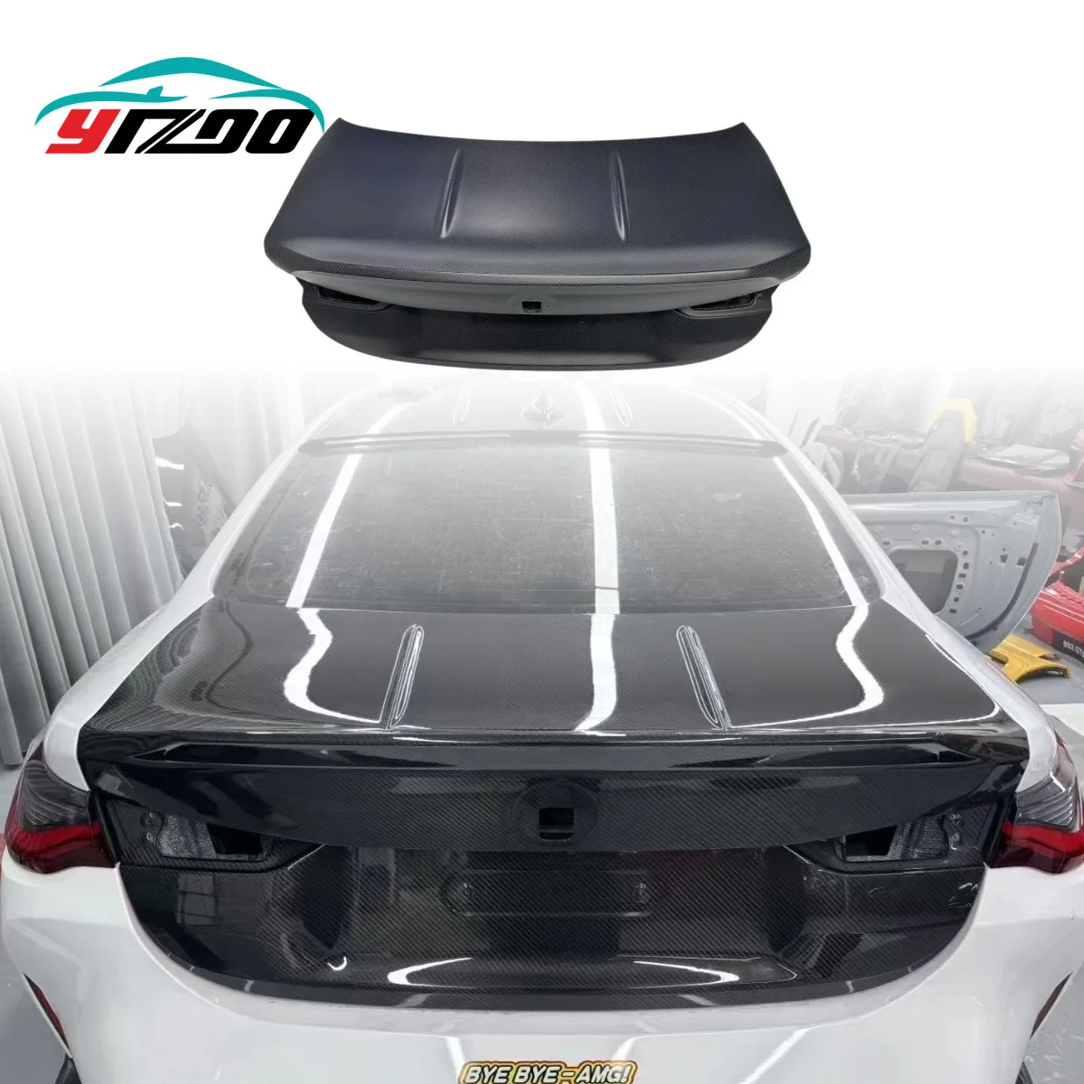 For 2020 + BMW M3 M4 G8X Modification Upgrade CLS Dry Carbon Fiber Replacement Trunk Tail Cover