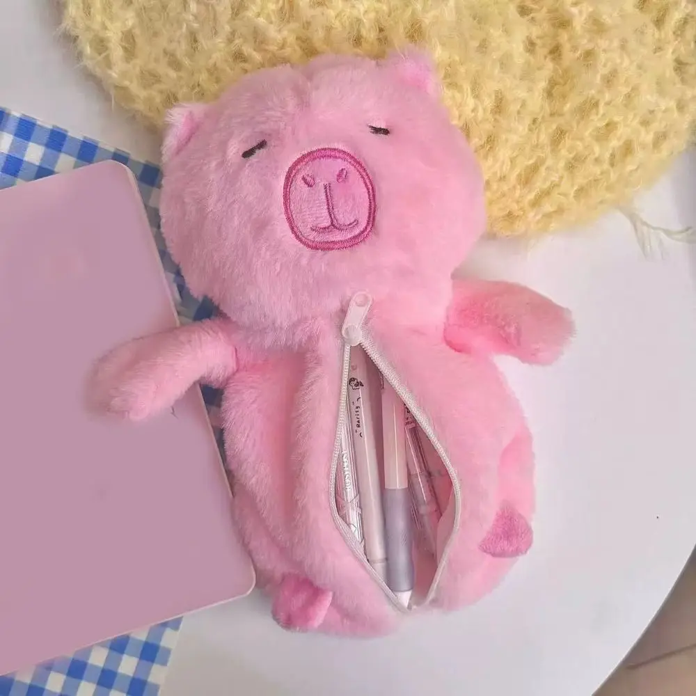 Cartoon Plüsch Stift Tasche Capybara Spielzeug Große Kapazität Lagerung Tasche Multifunktionale Federmäppchen Geschenk
