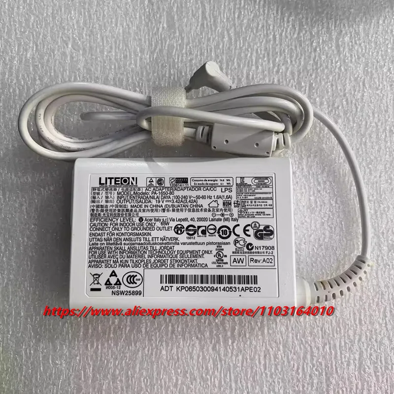 

Original 65W PA-1650-80 AC Adapter For ACER Aspire S3 S5 S7 S7-191 S7-391 ULTRABOOK ICONIA W700 Series Laptop Charger 19V 3.42A