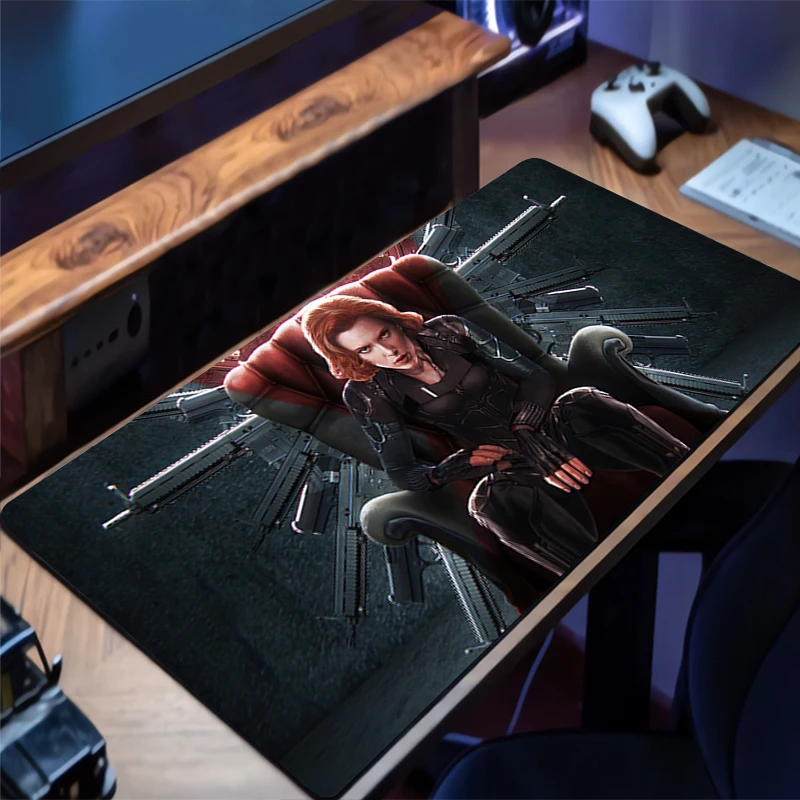 

M-marvel Black W-widow Mouse Pad Gaming New Mousepad MousePads Table Keyboard Pad Non-Slip Soft Computer Fashion Desk Mat