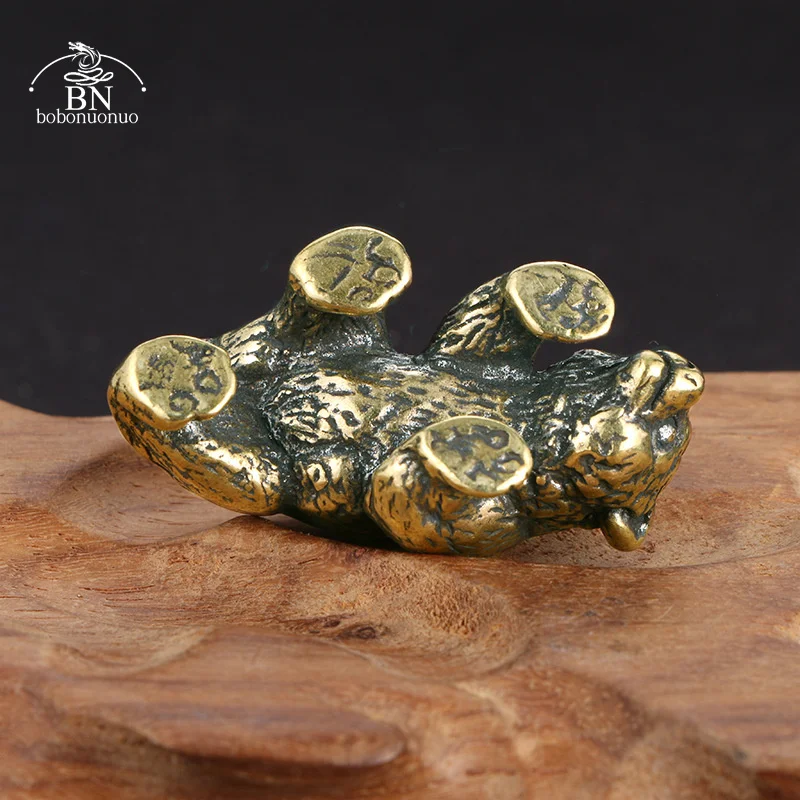 Brass Cute Small Bear Statue Office Desk Ornaments Decorations Crafts Collections Animal Figurines Miniatures Children Toy Gifts