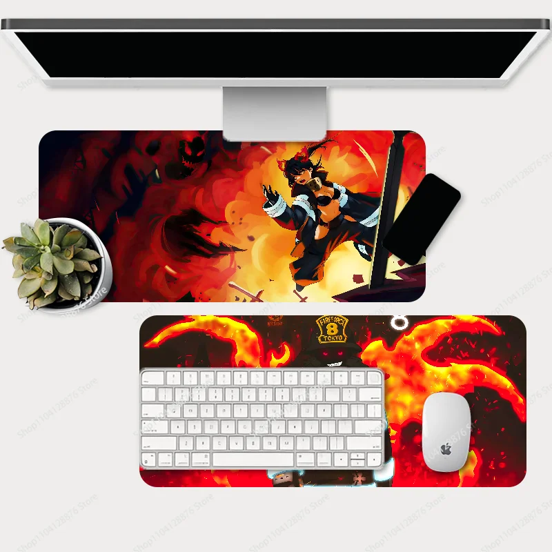 Anime F-Fire Force Mousepad Large Gaming Mouse Pad LockEdge Thickened Computer Keyboard Table Desk Mat