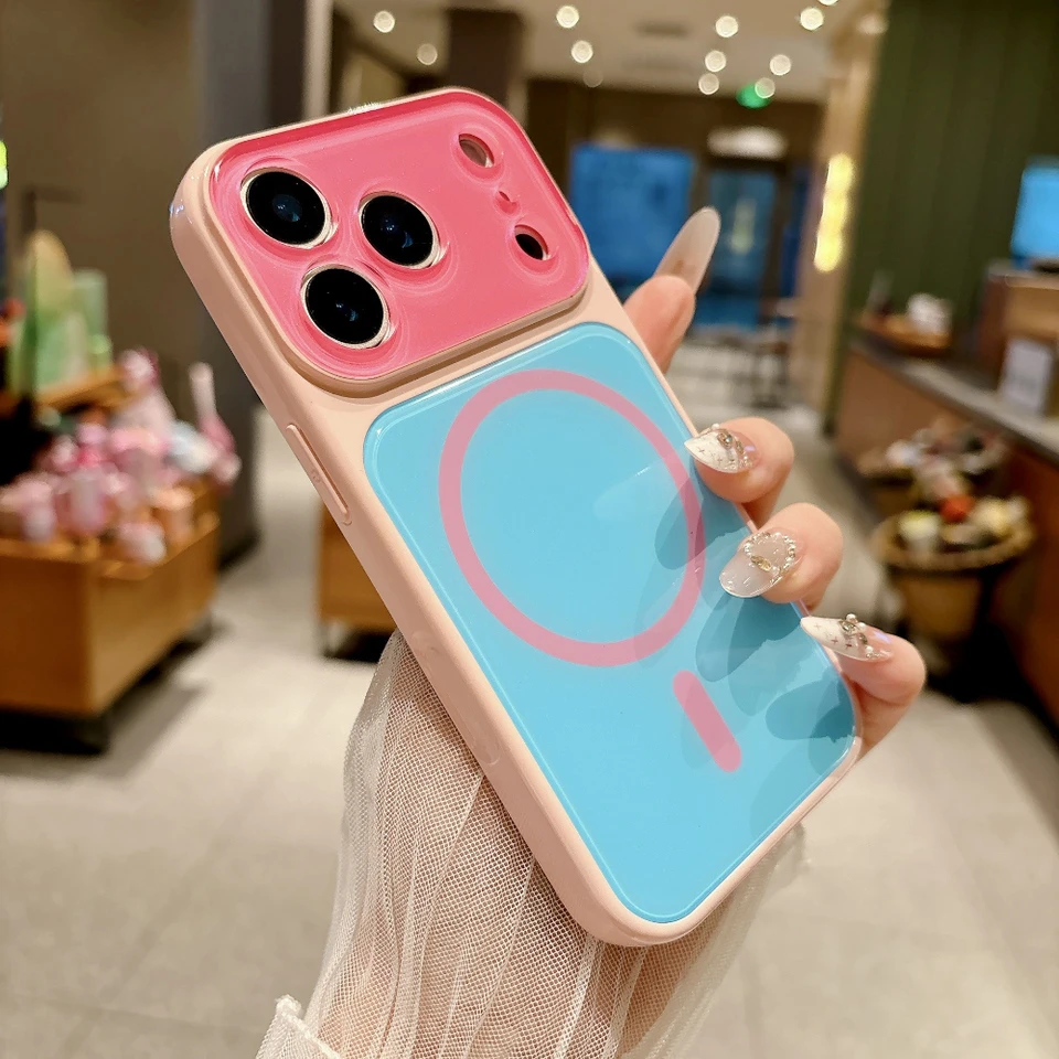 Funda de verano moderna con colores dopamina para Magsafe compatible con iPhone 18 17 16 15 Pro Max, brillante, disponible, a prueba de golpes 4