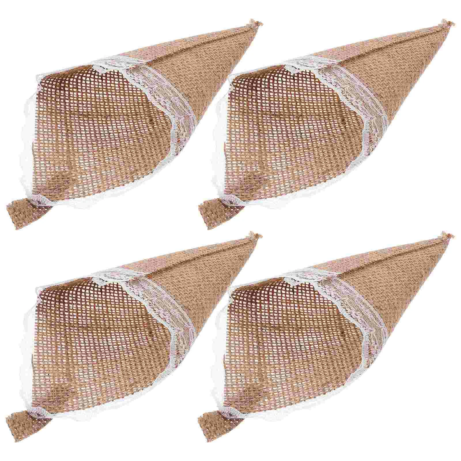 

Burlap Decor Decoration Confetti Cone Holder Grooms Boutonniere for Wedding Friendgiving Decorations
