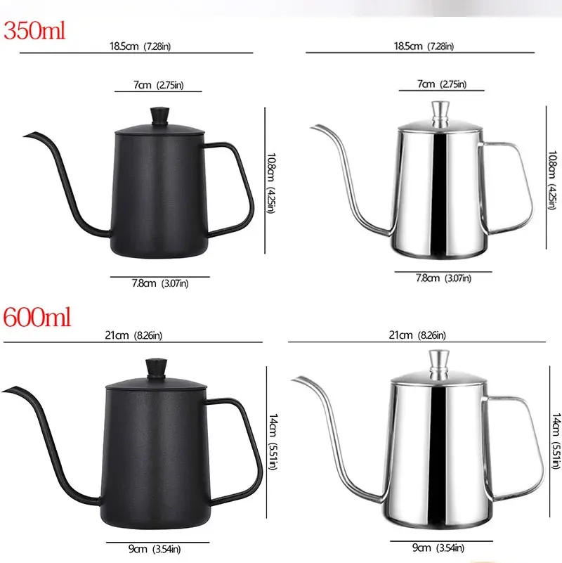 Edelstahl Pour-over Kaffeemaschine Hängen Ohr Hand Brauen Topf Haushalt Lange auslauf Feinen Mund Wasserkocher Tropf Wasserkocher Lange topf – Detail 5