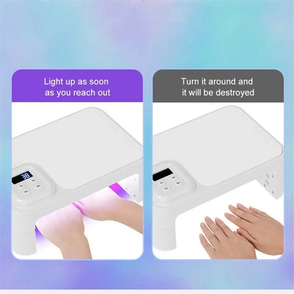 M10K Nail Dryer Lamp Machine Foldable 66LEDS UV Led Nail Lamp with Hand Pillow for Fast Curing Gel Polish Nail Dryer-EU Plug